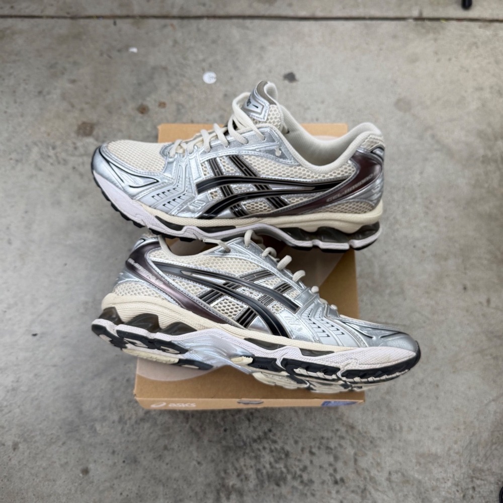 ASICS Gel-Kayano 14 Cream Black Silver Sneakers 1201A019-108 Mens 9.5